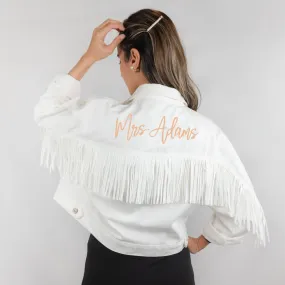 (White Fringe) Bridal Shower Fringe Jacket