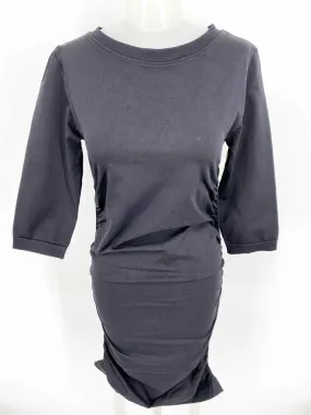 Women's Black Bodycon Ruched Size S/m Dress