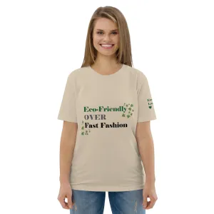 Women's Eco-Friendly Over Fast Fashion Organic Cotton T-Shirt in Dust Desert & White