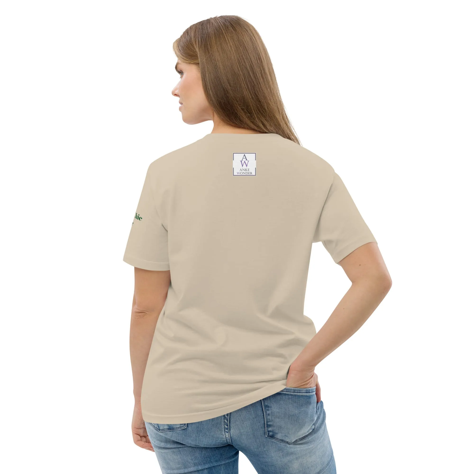 Women's Eco-Friendly Over Fast Fashion Organic Cotton T-Shirt in Dust Desert & White