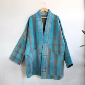 XXL Blue Green Check Anoushka Jacket LL078