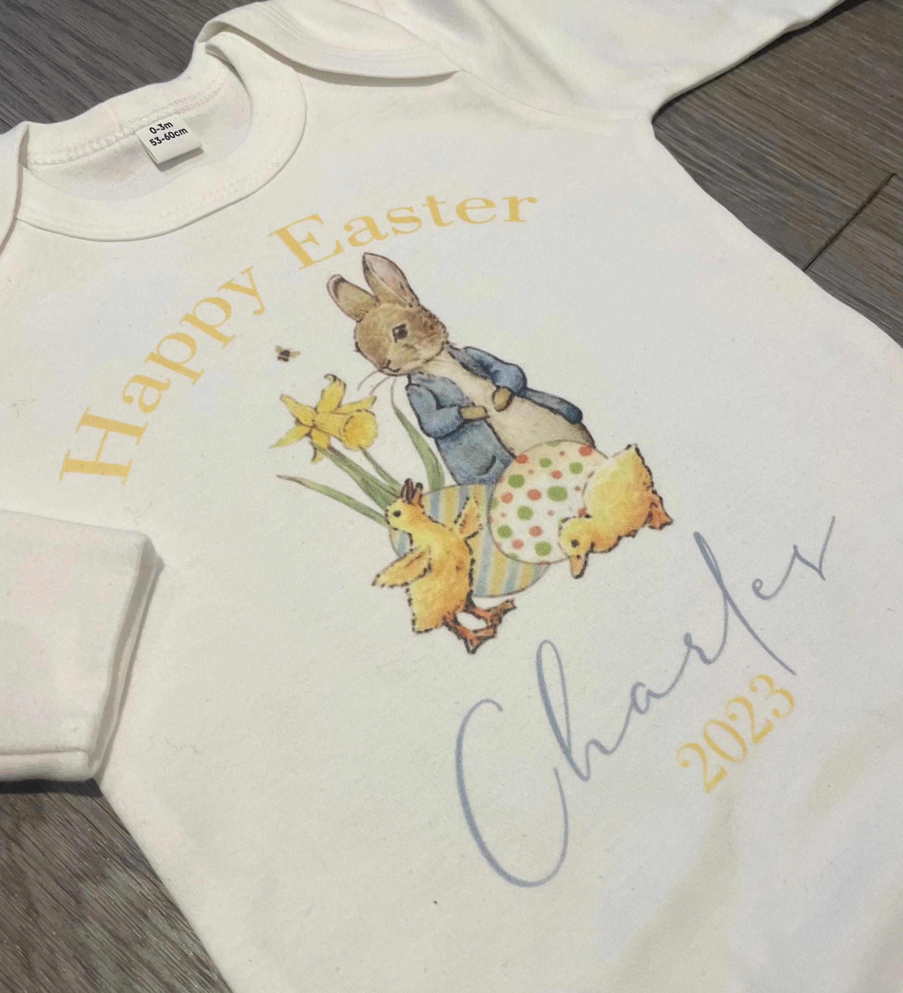 Yellow Peter Rabbit Inspired Happy Easter