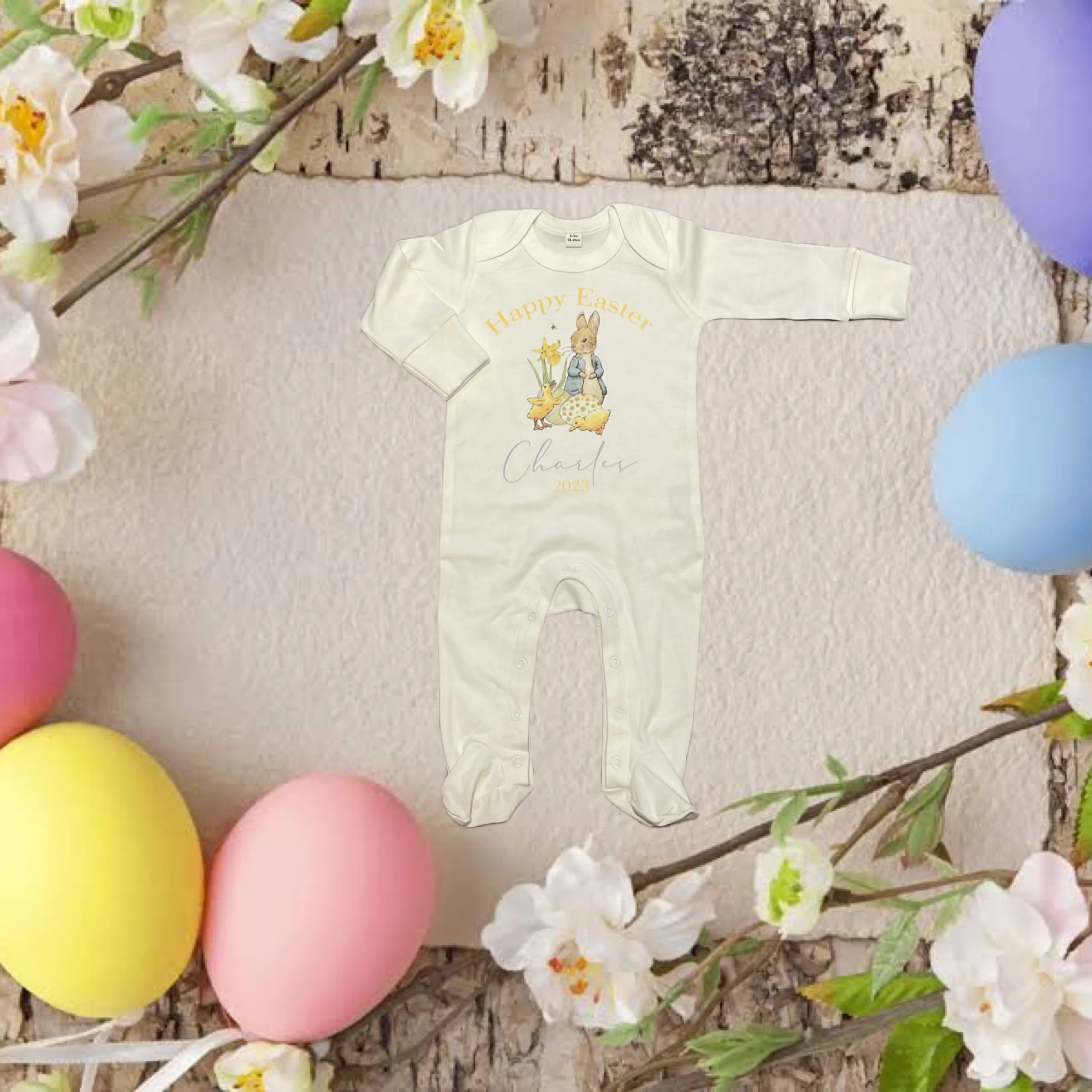 Yellow Peter Rabbit Inspired Happy Easter