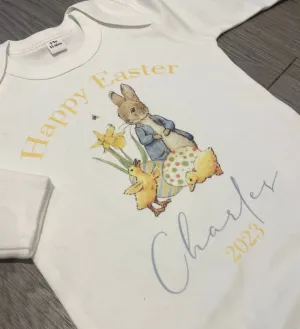 Yellow Peter Rabbit Inspired Happy Easter