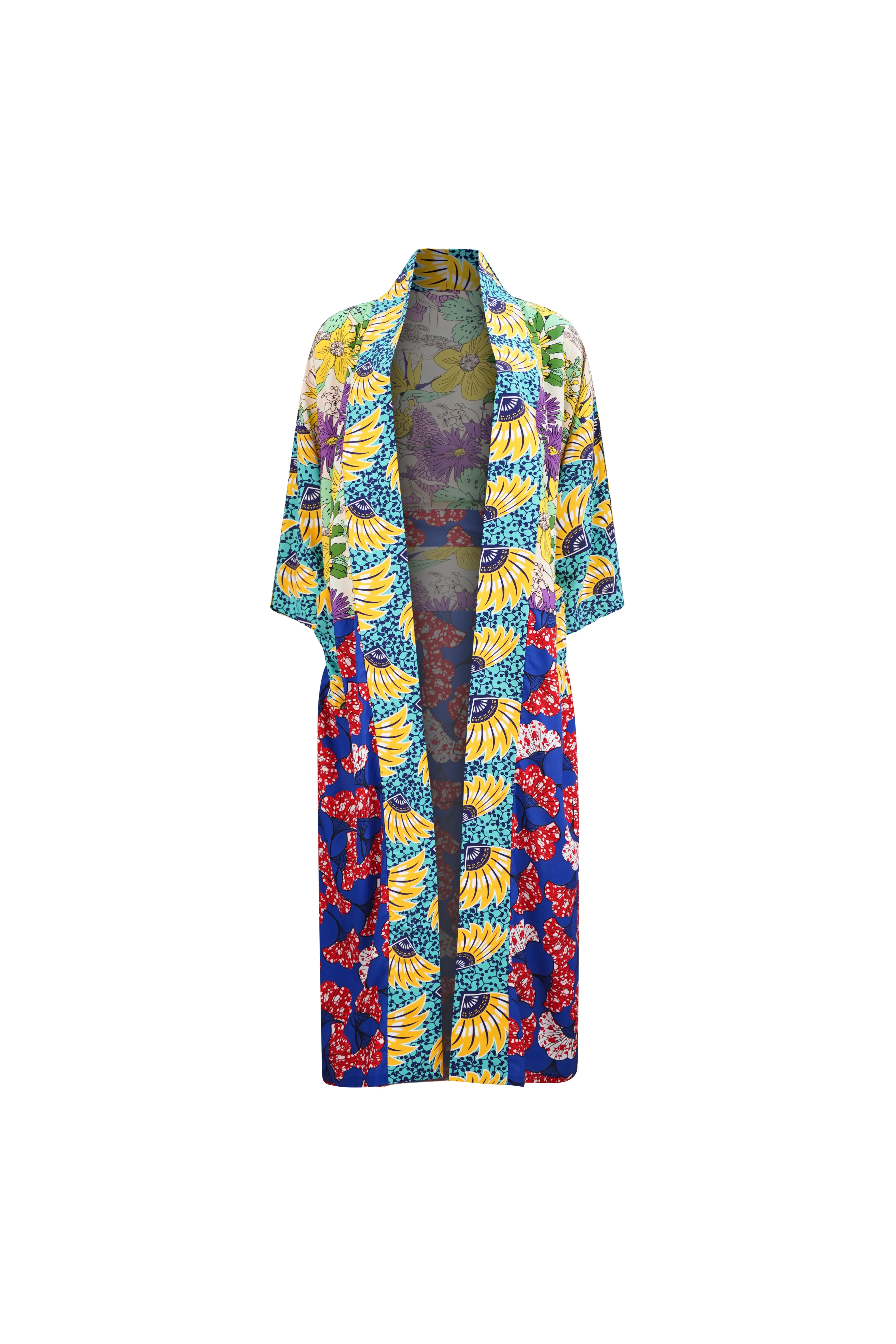 Zola Long Afromono Kimono - In Living Colours Print | ILC OA OG